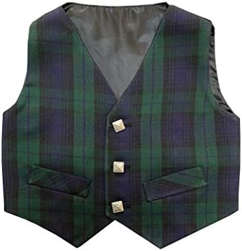 Boys Scottish Black Watch Tartan Waistcoat Vest