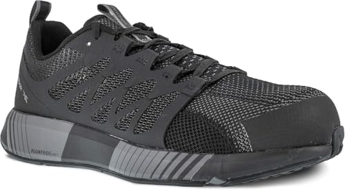 Image of Reebok Work Fusion Formidable Work Comp Toe Mid Men's Oxford (Black /Black, US Footwear Size System, Adult, Men, Numeric, Wide, 10.5)