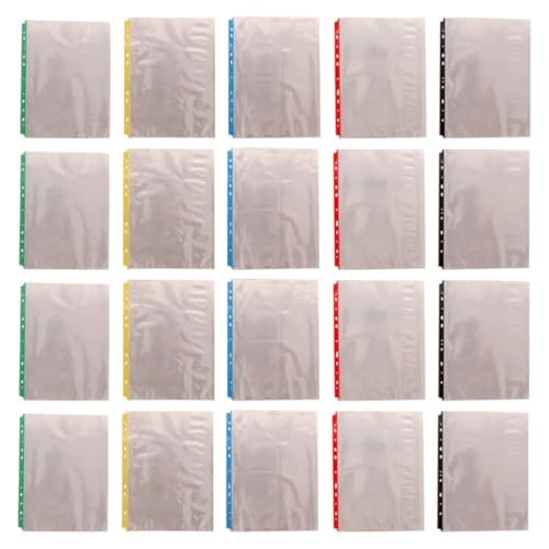 Protège-feuilles transparentes A4 en PP pour classeur 11 trous, lot de 100