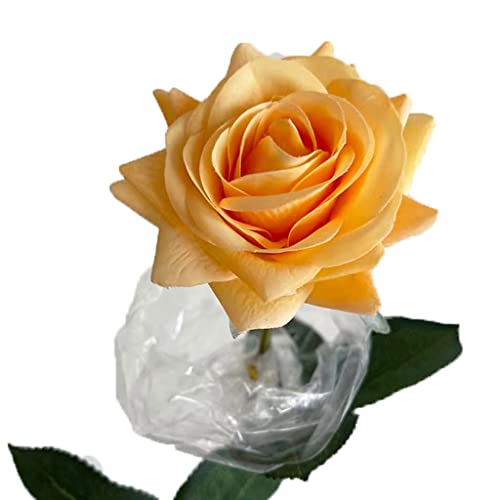 LTGJJ 15 Uds Flores Artificiales decoración Rosa Artificial Flor de látex para el hogar Sala de Estar Boda Ramo de Novia decoración