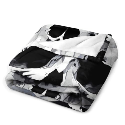 Couverture flanelle douce motif crâne, jeté de lit design haut de gamme - 4