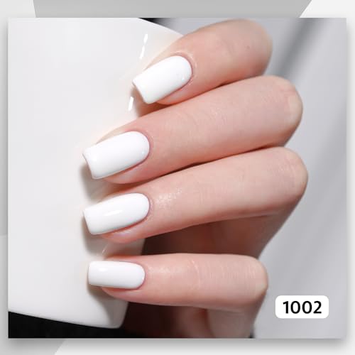 Image of GAOY White Red Black Gel Nail Polish Set, 6 Colors Brown Pink Nude Soak Off UV Light Cure Gel Polish Kit for Salon and Nail Art DIY at Home