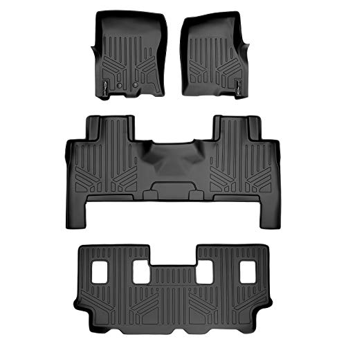 MAXLINER Floor Mats 3 Row Liner Set Black Compatible with 2011-2017 Expedition EL / Navigator L with 2nd Row Bench Seat or Console