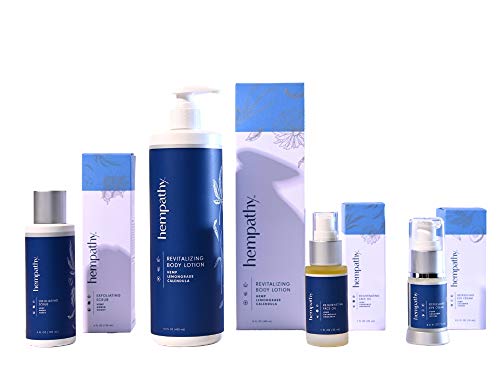Hempathy Skin Care Collection | Organic Body Lotion, Exfoliating Scrub, Hemp Seed Face Oil, Natural Eye Cream | Cruelty-Free, Non-GMO, Paraben-Free |100% Organic Hemp Seed Oil Made in the USA
