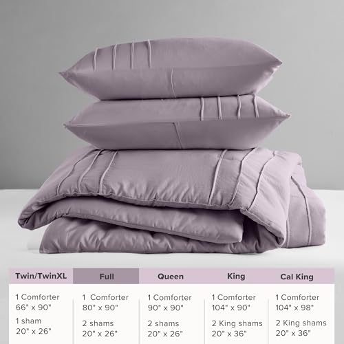 Comfort Spaces Porter Soft Full Comforter Set, Purple, 3 Piece - image 6