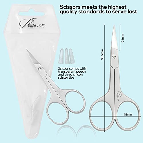 Rouse Cuticle Scissors Professional Grooming Scissors Stainless Steel Eyebrow Scissors-Eyelash Scissors, Mustache, Beard-Manicure Scissors (Cuticle Scissors) #TOP1