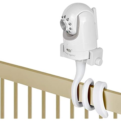 Baby Monitor Mount Camera Shelf Compatible with Infant Optics DXR 8 & DXR-8 Pro and Most Other Baby Monitors,Universal Baby Camera Holder,Attaches to Crib Cot Shelves or Furniture (White) Cover