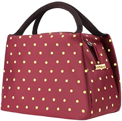 Philorn Reusable Insulated Lunch Bag Foldable Cooler Bag Waterproof Sturdy Oxford Lunch Box Tote Bag with Zipper Thermal Lunch Organizer for Men Women Kid School Work Camping