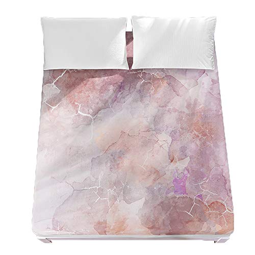 Drap housse marbre rose antidérapant et infroissable 120x200