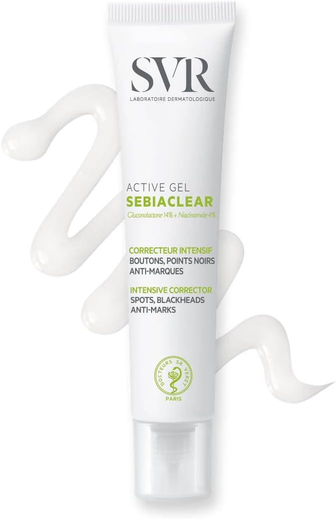 – SVR SEBIACLEAR Active - Anti-Blemish Face Gel-Cream for Acne-Prone, Oily, Combination Skin, Intensive Corrector for Whiteheads, Blackheads and Redness, 40ml