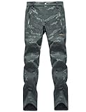 LY4U Frauen Outdoor wasserdichte Softshell Fleece Gefütterte Hose Wandern Skifahren Camping Winddichte Hosen für Herbst/Winter/Frühling