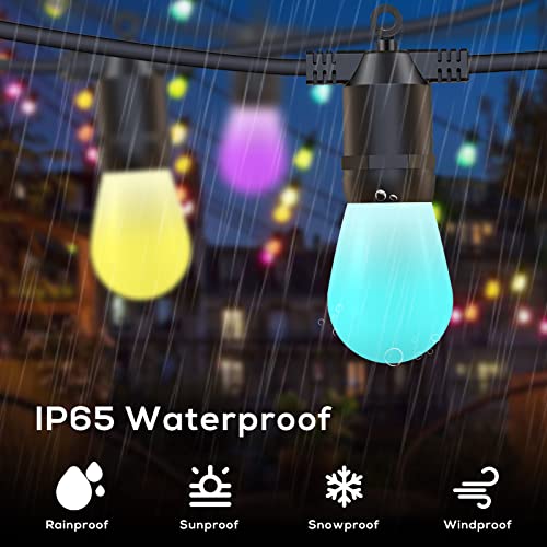 Sunthin Smart String Lights, 53Ft Colored Patio Lights Work With Alexa & Google Assistant, 16 Shatterproof Rgb Bulbs, Waterproof Hanging Lights For Outdoor, Porch, Yard, Pergola, Deck, Garden, Gazebo #TOP3