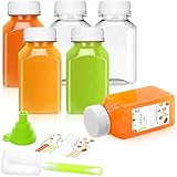 XSBAIHUO Juice Bottles - 4oz Bottles with Lids, 6 pcs Plastic Juice Containers with Caps Reusable Drink Containers for Juice Milk Coffee Water Smoothie and Other Beverages Christmas gifts