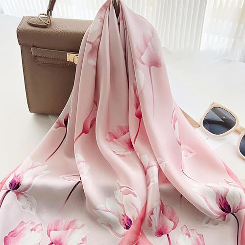 Silk-Like Satin Square Scarf 27.5x27.5 - Sleep Head Wrap & Bag Scarf for Women, Lightweight Hair Bandana3