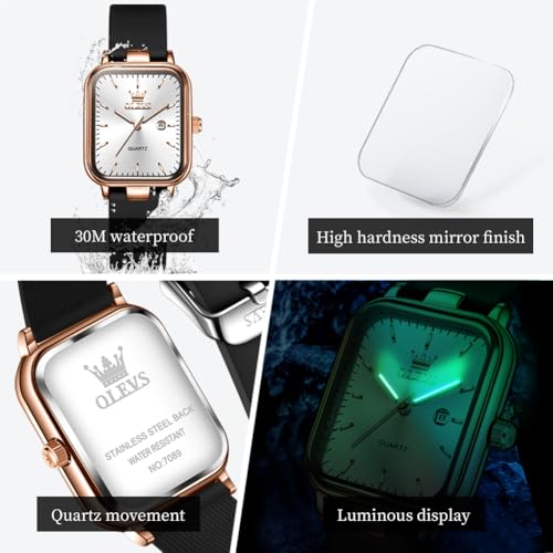 Image of OLEVS Watch for Women Silicone Band Waterproof Luminous Wristwatch Minimalist Fashion