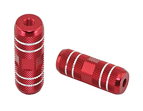 Lowrider Red Alloy Bike Pegs 006a 24/26t W=1.10