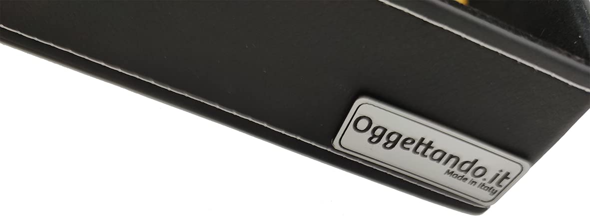 Oggettando - Schreibtischset aus Kunstleder mit Zubehör bestehend aus Schreibunterlage mit Seitenstreifen, Dokumentenablage, Taschenleerer, Stifthalter, Kartenhalter (Orange)