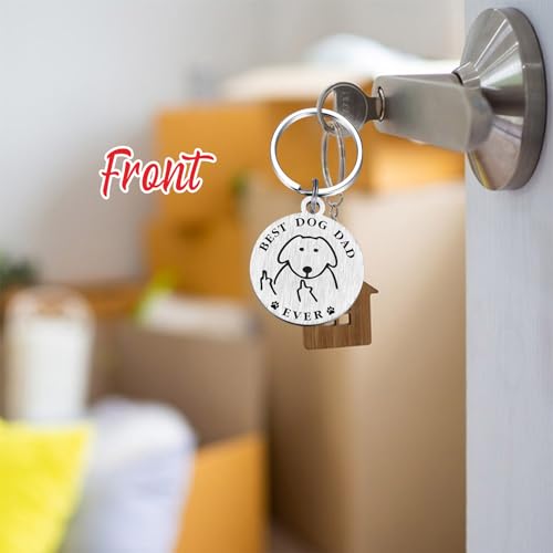 Image of Viayen Father's Day Keychain for Dog Dad - Gifts from Dogs to Dad Father Birthday Valentines Easter Stuff