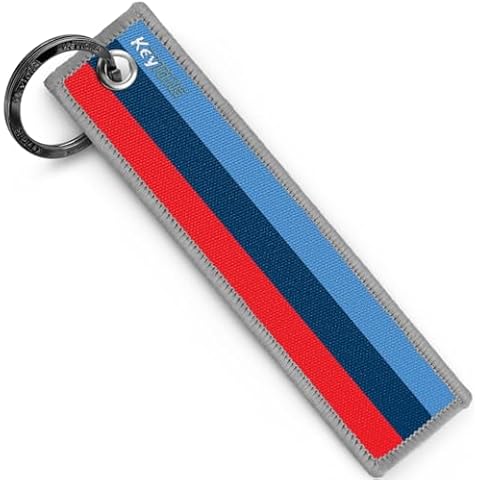 KEYTAILS Keychains, Premium Quality Key Tag for Motorsports Cars, Motorcycle [M Stripe] Cover