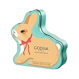 Godiva Masterpieces Easter Bunny Tin, Assorted Milk & Dark Chocolate with Ganache & Caramel, Gourmet Easter Chocolate Gifts, Kosher, 15 Pc