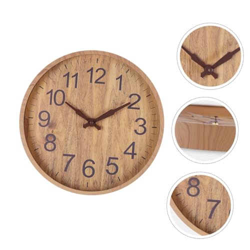 Horloge murale imitation bois VOSAREA pendule décorative salon - 5
