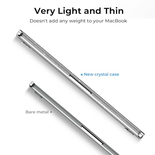 Image of EooCoo Case Compatible for Apple MacBook Air 13 inch M5 2026 2025 2024 2022 M4 M3 M2, A3449 A3240 A3113 A2681, 13.6 inch Laptop Hard Shell Case+Keyboard Skin Cover+Screen Protector+Type C, Glitter Crystal