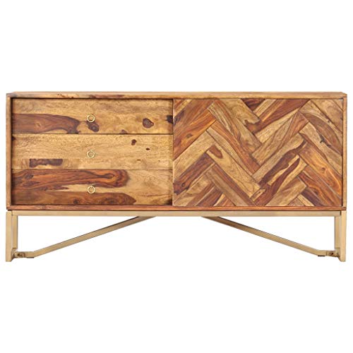 Nusgear Sideboard 46.5"X11.8"X23.6" Solid Sheesham Wood -997 #TOP4