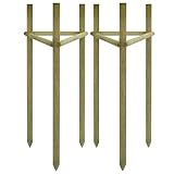 Die Baumstützen sind aus grün imprägniertem Kiefernholz gefertigt, wodurch sie sehr robust, langlebig und verrottungsresistent sind.