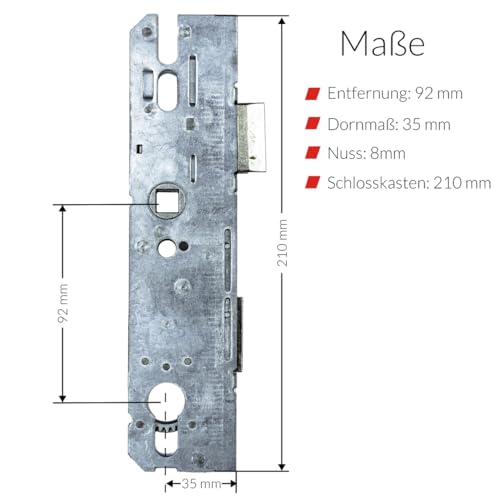 Miniatura 3 de Kfv 8250 Cerraduras De Reparación Para Cerraduras De Renovación Para Múltiples Bloqueos, Caja De Cerradura De 8 Mm Tuerca 92 Mm Dimensiones Espina: 35 Mm