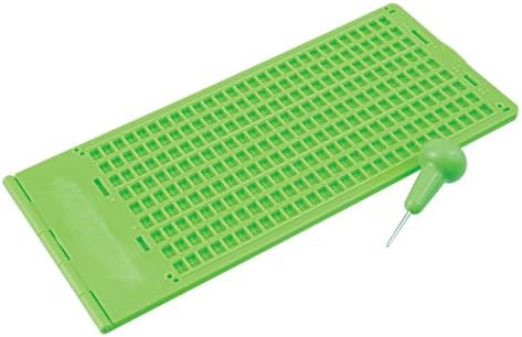 Braille Slate and Stylus Kit 9 Lines x 30 Cells - Green Plastic