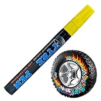 Knowlife Tire Paint Pen | Permanent Weatherproof Erasable Tyre Drawing Marker | Rubber Wood Drawing Pen - for Motorcycle, Bikes, Bicycles, Metal, Glass