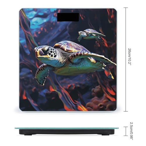 Báscula digital de baño con pantalla LED clara y plataforma de vidrio templado miniatura 2