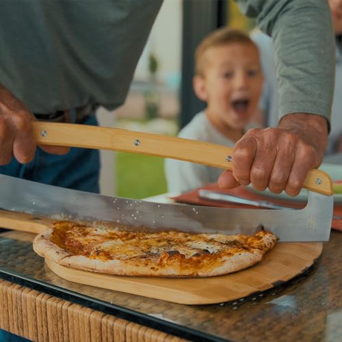 Image of Solo Stove Pi Pizza Rocker Cutter | Multifunctional Pizza Knife, Effortless Slicing of Pizza and Herbs, Stainless Steel Pizza Rocker Blade with Bamboo Handles, Length: 47,6 cm