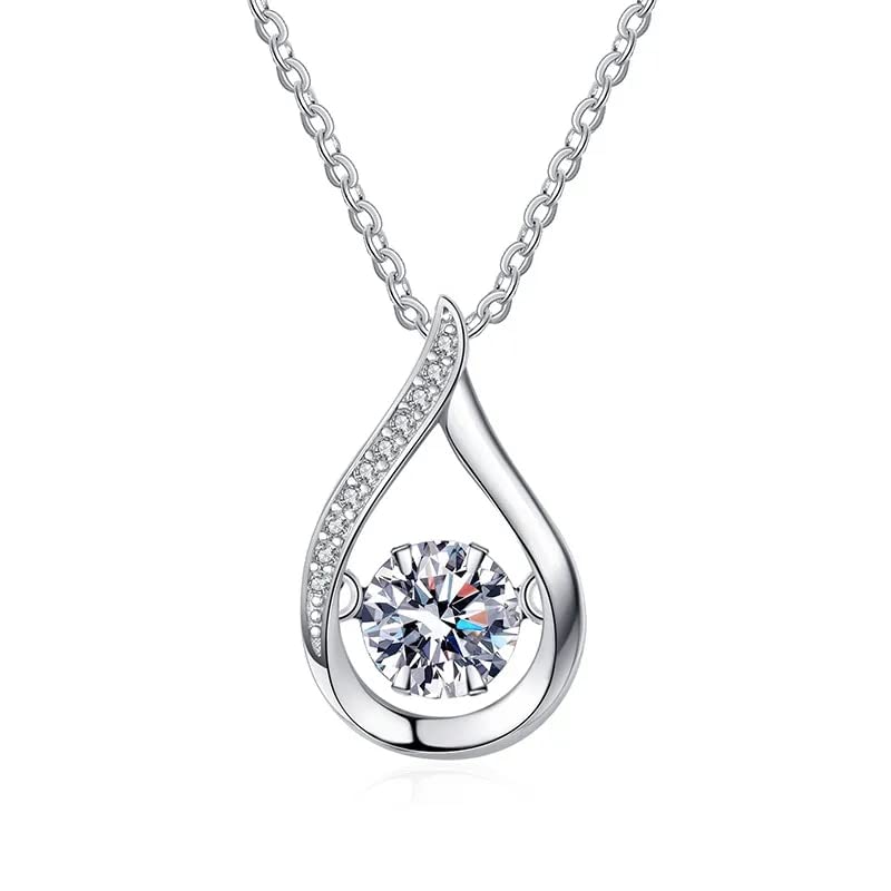 Moissanite Halskette Anhänger für Frauen 1.0ct 6.5mm 925 Silber Schmuck Hochzeit Funkelnder runder Schliff Moissanite Anhänger