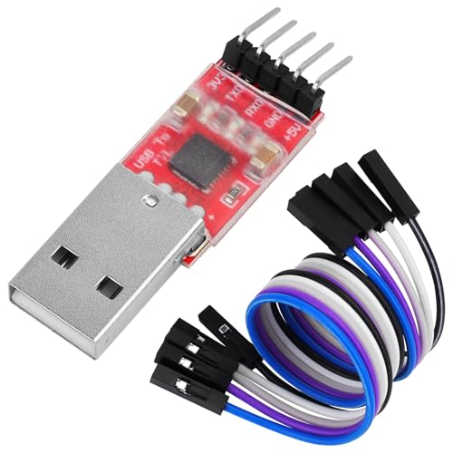 YELUFT CP2102 USB to TTL Module - Serial Converter Adapter Downloader for UART STC 3.3V and 5V Programming Microcontrollers with Jumper Cable