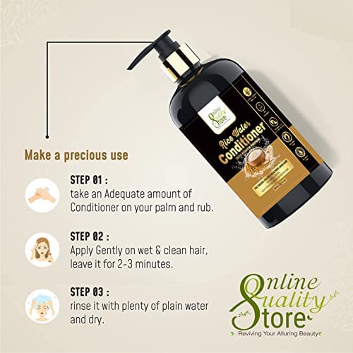 Online Quality Store Fermented Rice Water Conditioner - 300ml, with Rice Water & keratin protein for hair growth | For Damaged, Dry and Frizzy Hair| For Shiny & Stronger Hair