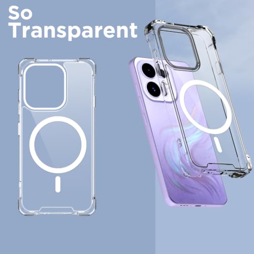 Image of Outlouders Back Cover for Oppo Reno 16 5G | Magnetic-Safe | Transparent PC + TPU | Magnetic Support | Shockproof Protection Bumper Case (Transparent)