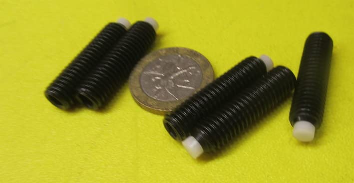 Black Oxide Steel Nylon Tip Set Screw M8 x 1.25 mm x 30 mm Thread Length 5 pcs
