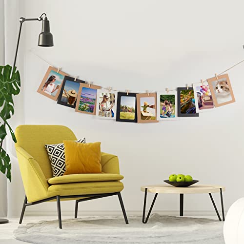 Longcan 3X5 Inch Paper Photo Frame, Diy Photo Frame Kraft Paper Creative Hanging Cardboard With Linen String And Clip, 3 Colors Of 30 Sheets (3X5) #TOP5