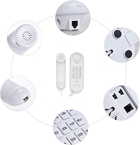 Corded Phone Landline Phones For Home Telephones Landline Corded Wall Mountable White Phone Used In House Hotel Office Bank Call Center #TOP6