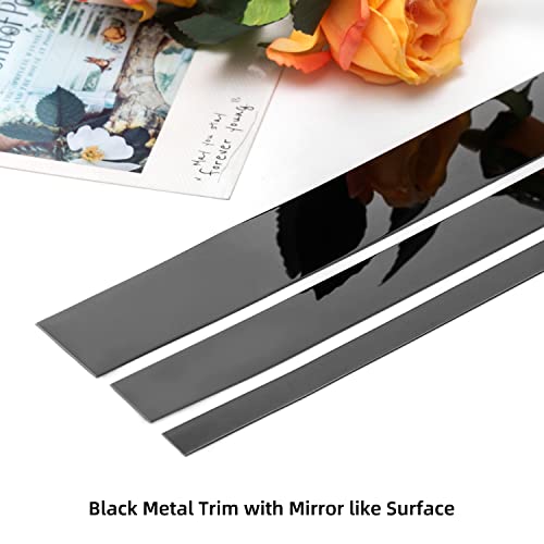 Bnell Flexible Molding & Wall Trim,Peel And Stick Trim Molding, Stainless Steel Metalized Mirror Like Design,Self Adhesive Molding Trim,(10Ft X 0.39Inch, Black) #TOP6