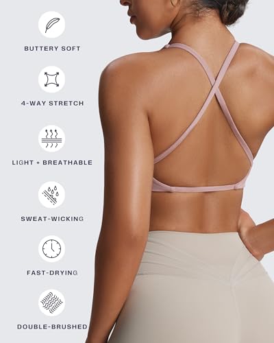 Image of Aoxjox Women's Workout Sports Bras Fitness Metamorph Sienna Twist Bra Yoga Crop Tank