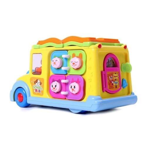 Image of Shopbefikar Hola Keep Me Busy School Bus: Interactive Toy for Toddlers