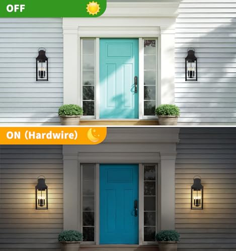 Image of 25'' Large Outdoor Wall Lights, Modern Black Exterior Sconce Light Fixture