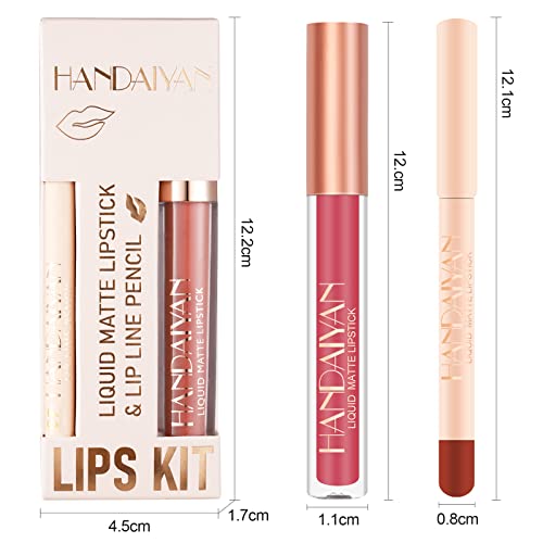 Aseawave Lip Liner And Lipstick Set, 12 Pcs Long Lasting Nude Lip Liner Pencils With Matte Lipgloss, Waterproof Liquid Lip Sticks Make Up Gift Set For Black Mature Women #TOP4
