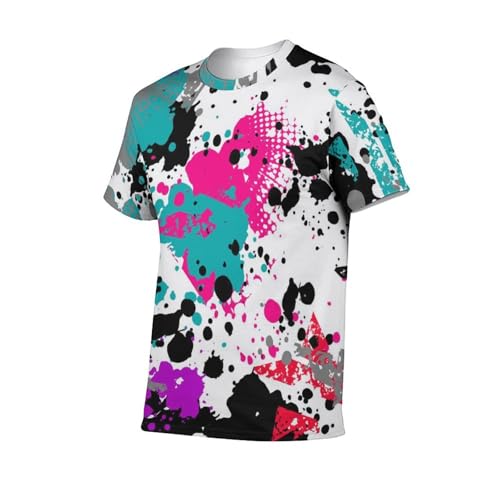 Tshirt Col Rond Homme Ne Se Déforme Pas Éclats De Couleur - 4