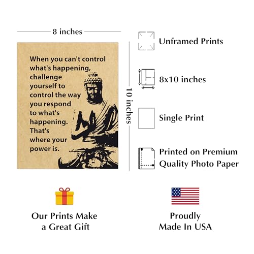 American Luxury Gifts Challenge Yourself To Control Spiritual" Quotes Wall Art Print - 8X10 Inch Modern Buddha Image Print Ideal For Home Decor thumb #1