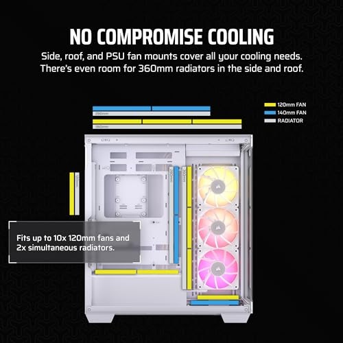 Image of CORSAIR iCUE Link 3500X RGB Mid-Tower ATX PC Case - Panoramic Tempered Glass - Reverse Connection Motherboard Compatible - 3X CORSAIR iCUE Link RX120 RGB Fans Included - White