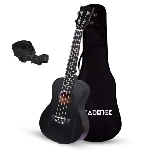 Kadence UKTWBLK Concert 23' Acoustic Ukulele | Sapele Wood | Comes with Bag | Includes Learning...