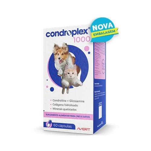Condro plex 1000 Mg Suplemento Cães Gatos Avert 60 Cápsulas